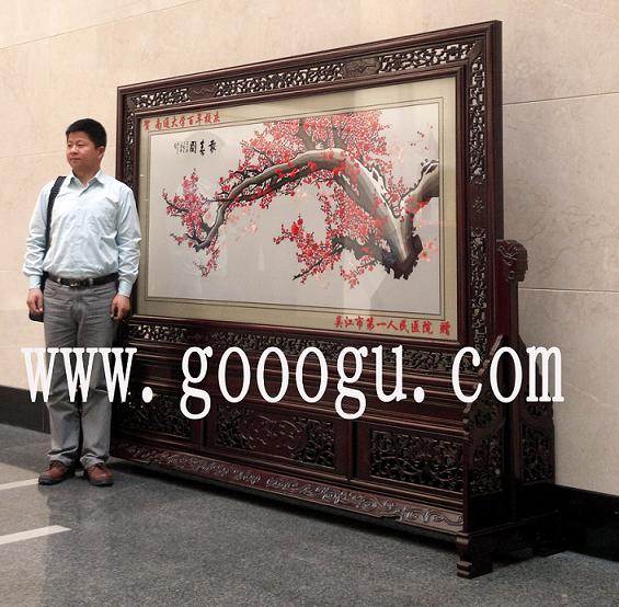 南通大學百年校慶,圖片館屏風,刺繡屏風,蘇繡屏風,雙面繡屏風,校慶屏風