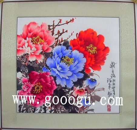 牡丹富貴蘇繡，蘇州刺繡牡丹畫(huà)，鎮(zhèn)湖蘇繡廠