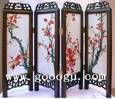 刺繡小屏風 手工藝品 刺繡工藝品