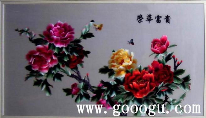 牡丹刺繡畫(huà) 客廳刺繡畫(huà)