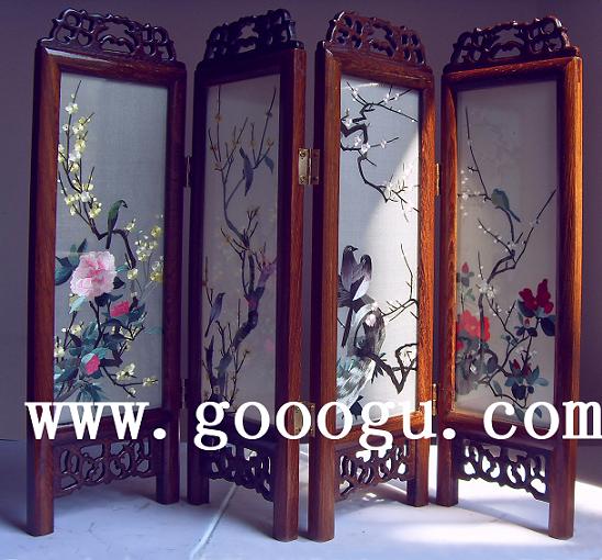 花鳥刺繡小屏風 雙面繡小屏風 蘇繡小屏風