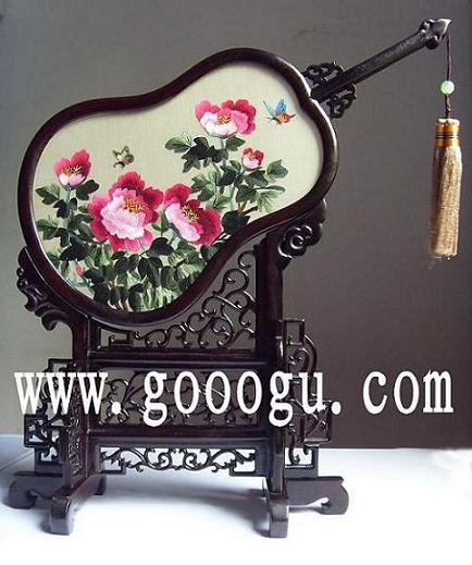 牡丹雙面繡臺屏 國色天香刺繡 刺繡裝飾品