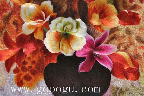 蘇繡精品,花卉刺繡畫(huà),蘇繡花卉精品壁畫(huà)